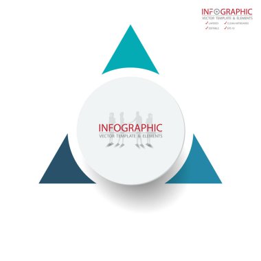 Vektör soyut öğe infographics 3 seçenek. İş ve Finans şablon düzeni, broşür, iş akışı, bilgi veya sunu ve diğer için tasarım. Infographis zaman çizelgesi yolu. Soyut 3B vektör.