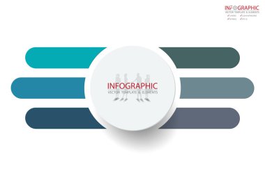Vektör soyut öğe infographics 6 seçenek. İş ve Finans şablon düzeni, broşür, iş akışı, bilgi veya sunu ve diğer için tasarım. Infographis zaman çizelgesi yolu. Soyut 3B vektör.