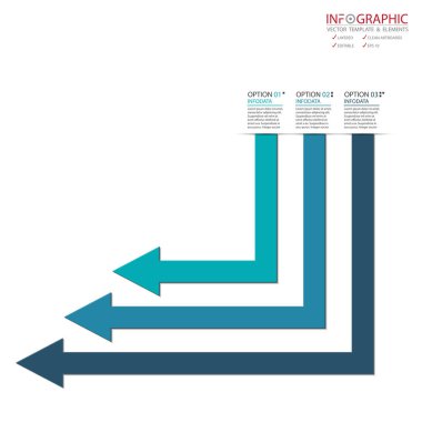 Vektör soyut öğe infographics 3 seçenek. İş ve Finans şablon düzeni, broşür, iş akışı, bilgi veya sunu ve diğer için tasarım. Infographis zaman çizelgesi yolu. Soyut 3B vektör.