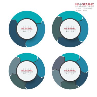 Vektör soyut öğe infographics kümesi 3,4,5,6 seçeneği. İş, finans şablon düzeni, iş akışı, zaman çizelgesi, bilgi, tanıtım ve diğer için tasarım. Soyut 3B vektör.