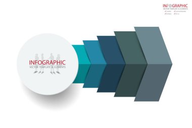Vektör soyut öğe infographics 5 seçenek. İş ve Finans şablon düzeni, broşür, iş akışı, bilgi veya sunu ve diğer için tasarım. Infographis zaman çizelgesi yolu. Soyut 3B vektör.
