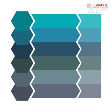 Vektör soyut öğe infographics 6 seçenek. İş ve Finans şablon düzeni, broşür, iş akışı, bilgi veya sunu ve diğer için tasarım. Infographis zaman çizelgesi yolu. Soyut 3B vektör.