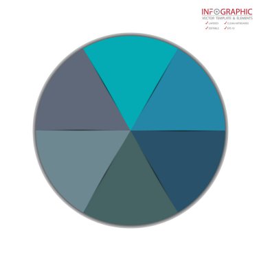 Vektör soyut öğe infographics 6 seçenek. İş ve Finans şablon düzeni, broşür, iş akışı, bilgi veya sunu ve diğer için tasarım. Infographis zaman çizelgesi yolu. Soyut 3B vektör.