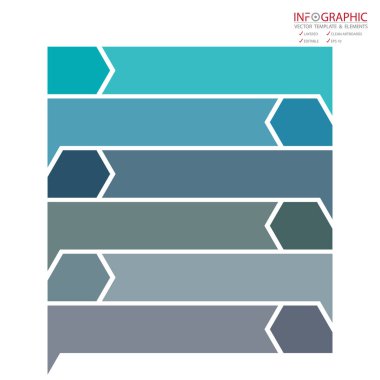 Vektör soyut öğe infographics 6 seçenek. İş ve Finans şablon düzeni, broşür, iş akışı, bilgi veya sunu ve diğer için tasarım. Infographis zaman çizelgesi yolu. Soyut 3B vektör.