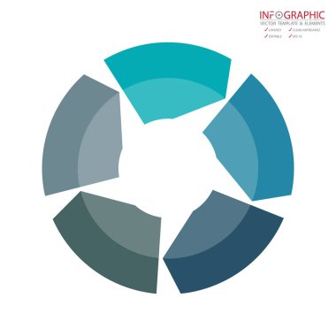 Vektör soyut öğe infographics 5 seçenek. İş ve Finans şablon düzeni, broşür, iş akışı, bilgi veya sunu ve diğer için tasarım. Infographis zaman çizelgesi yolu. Soyut 3B vektör.