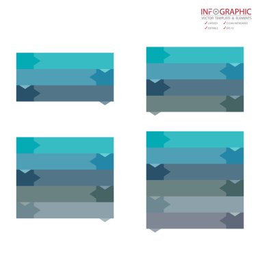 Vektör soyut öğe infographics kümesi 3,4,5,6 seçeneği. İş, finans şablon düzeni, iş akışı, zaman çizelgesi, bilgi, tanıtım ve diğer için tasarım. Soyut 3B vektör.