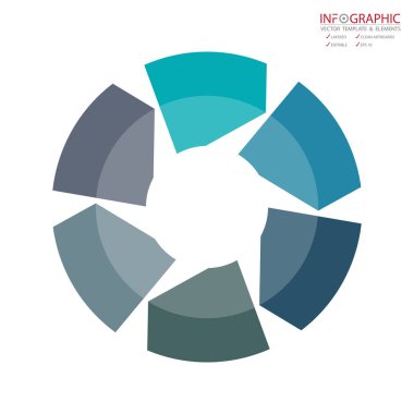 Vektör soyut öğe infographics 6 seçenek. İş ve Finans şablon düzeni, broşür, iş akışı, bilgi veya sunu ve diğer için tasarım. Infographis zaman çizelgesi yolu. Soyut 3B vektör.