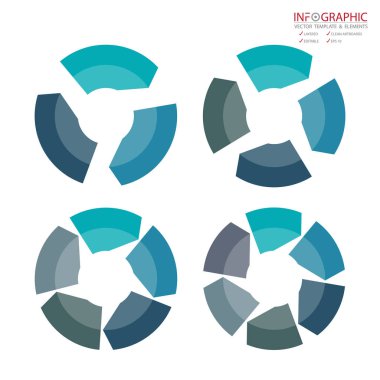 Vektör soyut öğe infographics kümesi 3,4,5,6 seçeneği. Tasarım 
