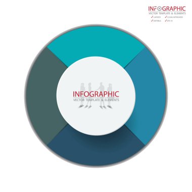 Vektör soyut öğe infographics 4 seçeneği. İş ve Finans şablon düzeni, broşür, iş akışı, bilgi veya sunu ve diğer için tasarım. Infographis zaman çizelgesi yolu. Soyut 3B vektör.