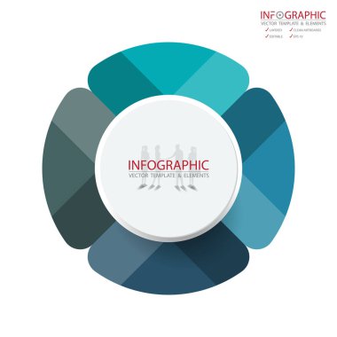 Vektör soyut öğe infographics 4 seçeneği. İş ve Finans şablon düzeni, broşür, iş akışı, bilgi veya sunu ve diğer için tasarım. Infographis zaman çizelgesi yolu. Soyut 3B vektör.