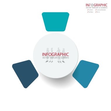 Vektör soyut öğe infographics 3 seçenek. İş ve Finans şablon düzeni, broşür, iş akışı, bilgi veya sunu ve diğer için tasarım. Infographis zaman çizelgesi yolu. Soyut 3B vektör.