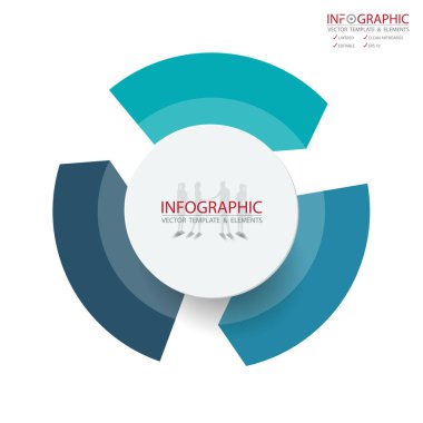 Vektör soyut öğe infographics 3 seçenek. İş ve Finans şablon düzeni, broşür, iş akışı, bilgi veya sunu ve diğer için tasarım. Infographis zaman çizelgesi yolu. Soyut 3B vektör.