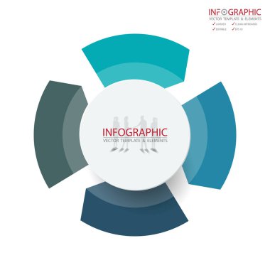 Vektör soyut öğe infographics 4 seçeneği. İş ve Finans şablon düzeni, broşür, iş akışı, bilgi veya sunu ve diğer için tasarım. Infographis zaman çizelgesi yolu. Soyut 3B vektör.