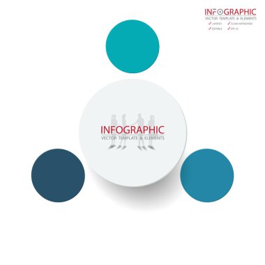 Vektör soyut öğe infographics 3 seçenek. İş ve Finans şablon düzeni, broşür, iş akışı, bilgi veya sunu ve diğer için tasarım. Infographis zaman çizelgesi yolu. Soyut 3B vektör.