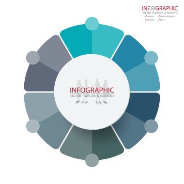 Vektör soyut öğe infographics 6 seçenek. İş ve Finans şablon düzeni, broşür, iş akışı, bilgi veya sunu ve diğer için tasarım. Infographis zaman çizelgesi yolu. Soyut 3B vektör.