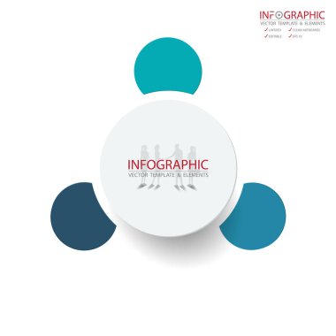 Vektör soyut öğe infographics 3 seçenek. İş ve Finans şablon düzeni, broşür, iş akışı, bilgi veya sunu ve diğer için tasarım. Infographis zaman çizelgesi yolu. Soyut 3B vektör.