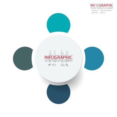 Vektör soyut öğe infographics 4 seçeneği. İş ve Finans şablon düzeni, broşür, iş akışı, bilgi veya sunu ve diğer için tasarım. Infographis zaman çizelgesi yolu. Soyut 3B vektör.
