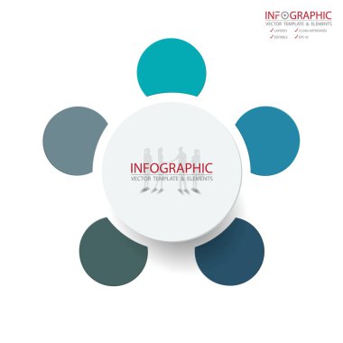 Vektör soyut öğe infographics 5 seçenek. İş ve Finans şablon düzeni, broşür, iş akışı, bilgi veya sunu ve diğer için tasarım. Infographis zaman çizelgesi yolu. Soyut 3B vektör.