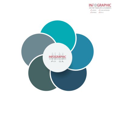 Vektör soyut öğe infographics 5 seçenek. İş finans şablon düzeni, broşür, iş akışı, bilgi veya sunu ve diğer için tasarım. Infographics zaman çizelgesi yolu. Soyut 3B vektör.