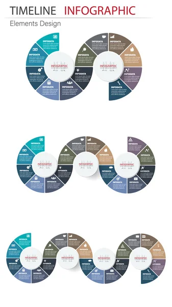 Vektör Soyut Öğe Infographics Set Zaman Çizelgesi Finans Şablon Düzeni — Stok Vektör