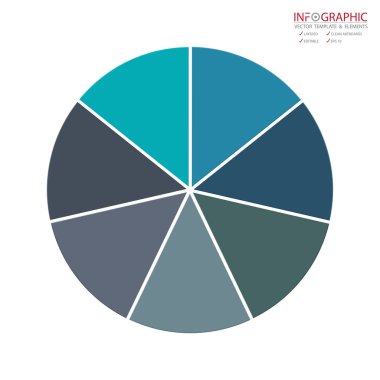Vektör soyut öğe infographics 7 seçeneği. İş finans şablon düzeni, broşür, iş akışı, bilgi veya sunu ve diğer için tasarım. Infographics zaman çizelgesi yolu. Soyut 3B vektör.