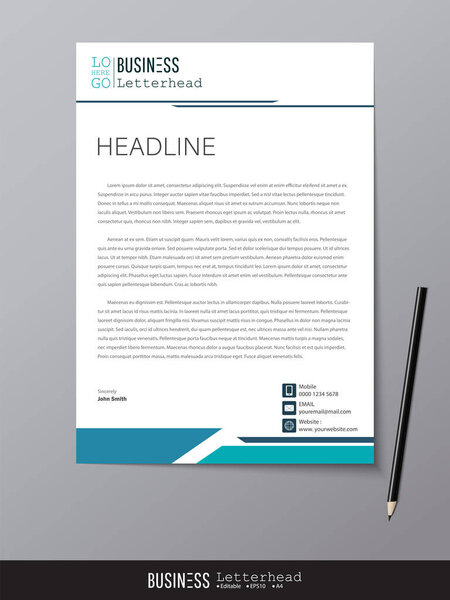 Letterhead design template and mockup minimalist style vector. Design for business or letter layout, brochure, template, newsletter, document or presentation and other.