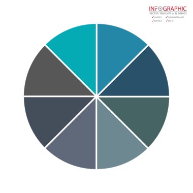 Vektör soyut öğe infographics 8 seçeneği. İş finans şablon düzeni, broşür, iş akışı, bilgi veya sunu ve diğer için tasarım. Infographics zaman çizelgesi yolu. Soyut 3B vektör.