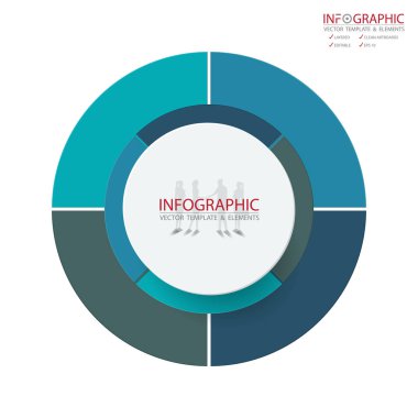 Vektör soyut öğe infographics 4 seçeneği. İş finans şablon düzeni, broşür, iş akışı, bilgi veya sunu ve diğer için tasarım. Infographics zaman çizelgesi yolu. Soyut 3B vektör.