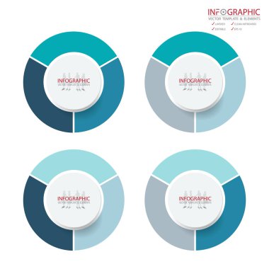 Vektör soyut öğe infographics 3,4,5,6 seçenek paket. İş, finans düzen, iş akışı, zaman çizelgesi, bilgi, tanıtım ve diğer için tasarım. Soyut infographics 3d vektör bohça.