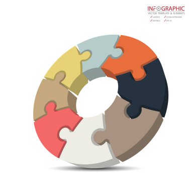 Vektör 3d soyut öğe infographics 8 seçeneği. İş ve finans şablon düzeni, broşür, iş akışı, bilgi veya sunu ve diğer için tasarım. Infographics zaman çizelgesi. Soyut 3B vektör.