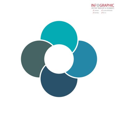 Vektör soyut öğe infographics 4 seçeneği. Busine için tasarım