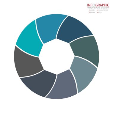 Vektör soyut öğe infographics 8 seçeneği. Busine için tasarım