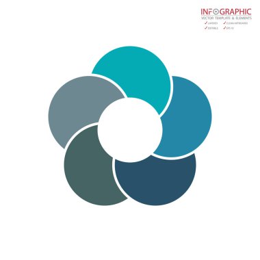 Vektör soyut öğe infographics 5 seçenek. İş finans şablon düzeni, broşür, iş akışı, bilgi veya sunu ve diğer için tasarım. Infographics zaman çizelgesi yolu. Soyut 3B vektör.