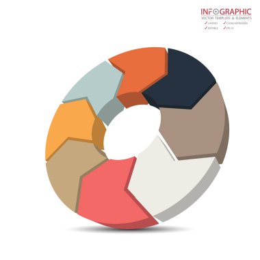 Vektör 3d soyut öğe infographics 8 seçeneği. İş ve finans şablon düzeni, broşür, iş akışı, bilgi veya sunu ve diğer için tasarım. Infographics Soyut 3d vektör.