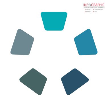 Vektör soyut öğe infographics 5 seçenek. İş finans şablon düzeni, broşür, iş akışı, bilgi veya sunu ve diğer için tasarım. Infographics zaman çizelgesi yolu. Soyut 3B vektör.