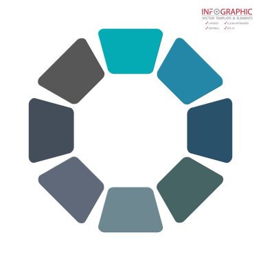 Vektör soyut öğe infographics 8 seçeneği. İş finans şablon düzeni, broşür, iş akışı, bilgi veya sunu ve diğer için tasarım. Infographics zaman çizelgesi yolu. Soyut 3B vektör.