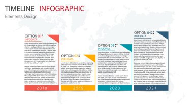 Vektör soyut öğe zaman çizelgesi infographics 4 adım. Tasarım için