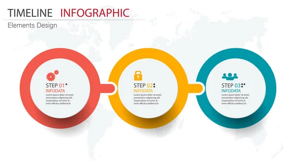 Vector Abstracto Elemento Línea Tiempo Infografías Paso Diseño Para Negocios — Vector de stock