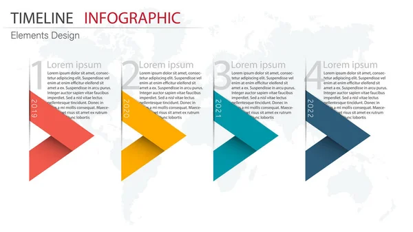 Vector abstracto elemento infografías 4 paso. Diseño para empresas — Vector de stock