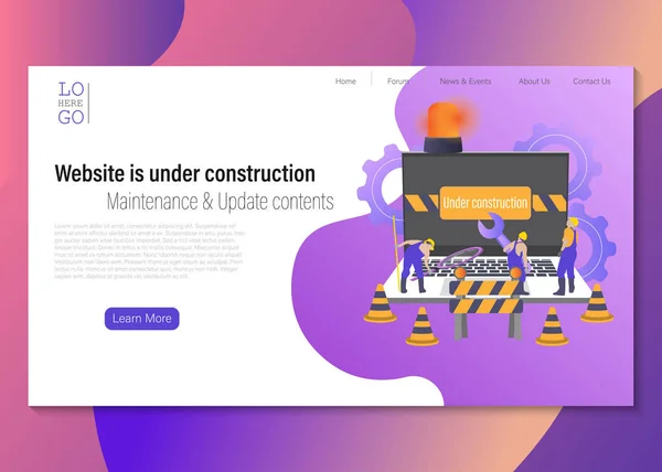 Website is under construction vector illustration concept, group — Stock Vector