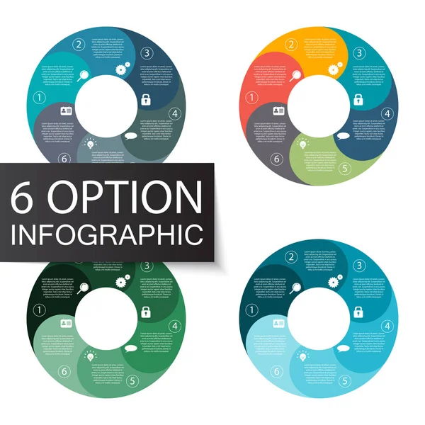 Vector abstracto elemento infografías paquete 6 opción. Diseño para — Vector de stock