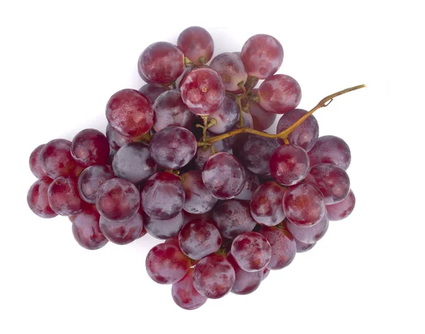 Taze kırmızı üzüm üst görünümü beyaz arka plan üzerinde izole.