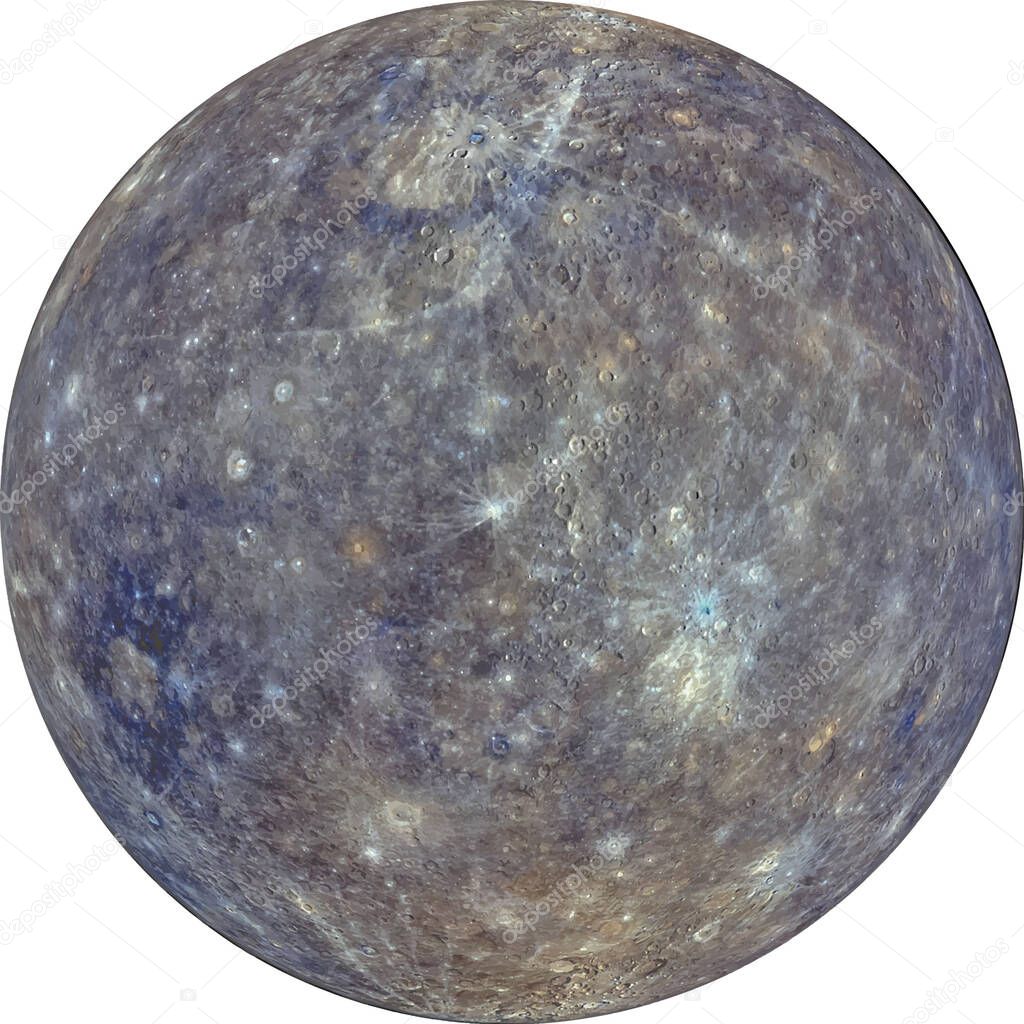 Planet Mercury isolated on white background. Realistic vector.