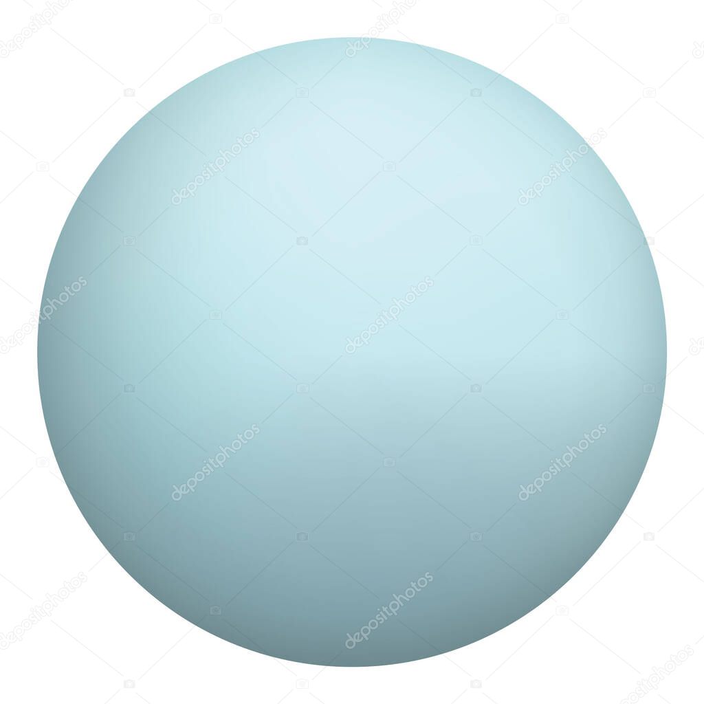 Planet Uranus isolated on white background. Realistic vector.