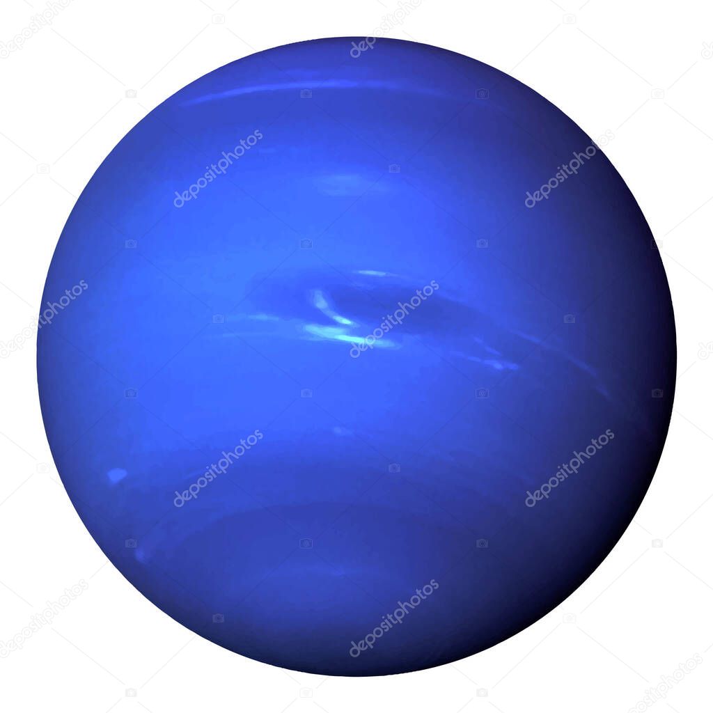 Planet Neptune isolated on white background. Realistic vector.