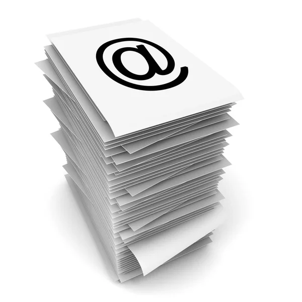 El símbolo de correo electrónico está en papel —  Fotos de Stock
