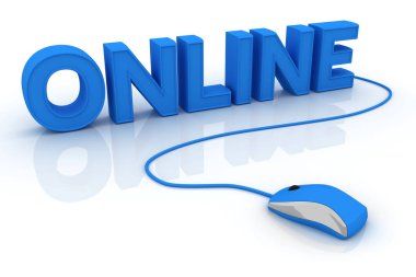 Bilgisayar fare ve kelime Online. 3D Görüntü Oluşturucu