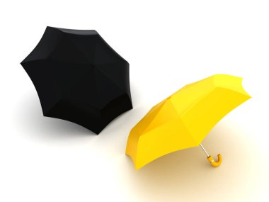 Korunma için şemsiye - kavramsal imaj. 3d resim düzenleyici