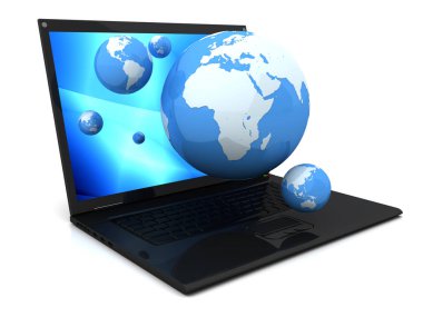 laptop ile küresel ağ