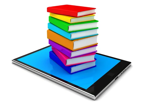 Pc ταμπλετών και σχολικά βιβλία. Ηλεκτρονική εκπαίδευση. — Φωτογραφία Αρχείου